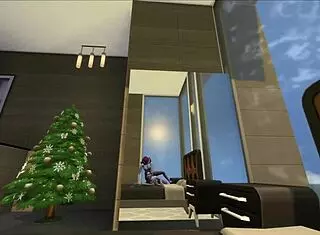 Christmas Morning Fuck Session With Shemale And Lesbian Action