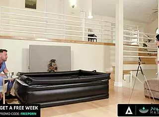 This nuru massage features Gal Ritchie getting a hot facial after doggystyle with her coworker 😏