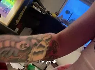 Tatted emo beauty gags on huge black cock. I’m obsessed with her struggle.