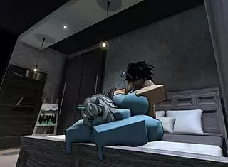 Just bending over for rough Roblox sex with a fiery hot demon.