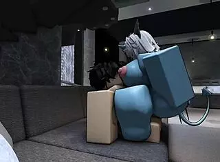Just bending over for rough Roblox sex with a fiery hot demon.