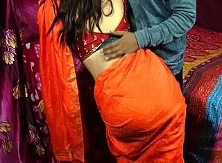 Cute Saree Bhabhi Turns Naughty for Rough Anal After Massage