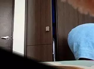 Hidden Cam Catches Argentine Stepsister Fresh from Shower in Miniskirt