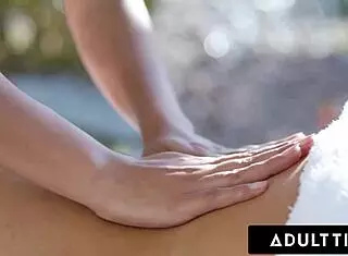 adult time - vanna bardot gets oiled up for lesbian pussy massage by jasmine sherni outdoors