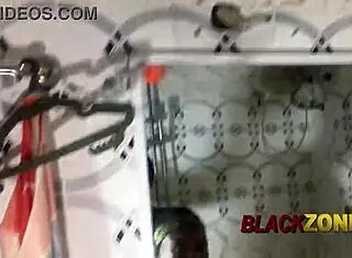 Stepmom whispers to stepson in the bathroom