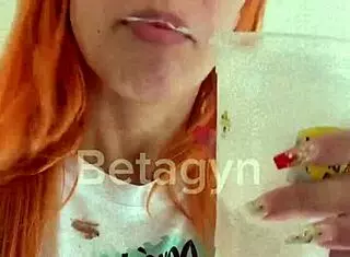 young redhead gets assfucked hard, cum inside her tight anal hole in this intense session.