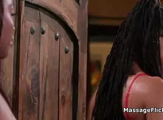 oily black ass and pussy eating massage with rimjob