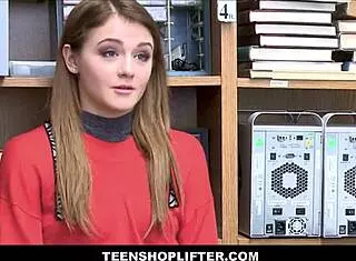 Tiny brunette teen Rosalyn Sphinx caught and drilled by mall cop