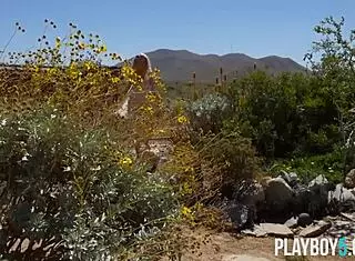 Tiny Blonde Teen Playboy Model Strips Petite Body Outdoor