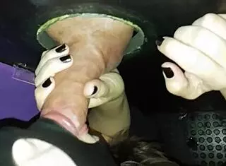 Karina and Lucas, a real married couple, swing at glory hole. Homemade fun unfolds with wild mmf action.