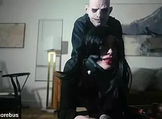 addams family cosplay doggystyle blowjob with bent over ass.