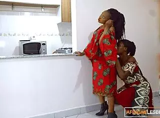 big ass black african lesbians orgasm from double dildo massage