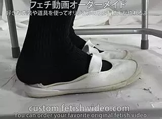 worshipping feet in socks and shoes during fetish session with amateur participants