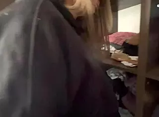 i was watching my stepmom touch herself in the closet, she caught me and now i'm touching her wet pussy, oops