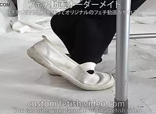 worshipping feet in socks and shoes during fetish session with amateur participants