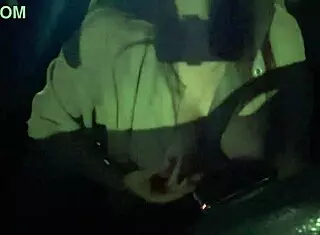 Artemisia Love Night Car Ride Flashing Big Tits Nipples Play Smoking Fetish