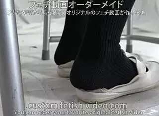 worshipping feet in socks and shoes during fetish session with amateur participants