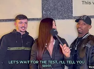 Street ends in hard amateur threesome with bbc