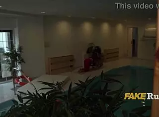 Risky poolside sex with italian cutie in outdoor casting