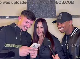 Street ends in hard amateur threesome with bbc