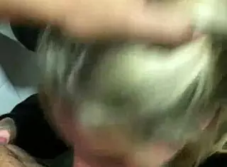 She sucks my dick in the public bathroom of a cinema