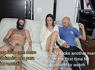 wife fucks stranger while blindfolded husband watches