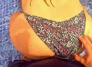 passionate sex in the pool with a surprised big-ass girl masturbating