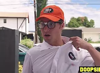 two horny technicians caught snooping punished by busty milf