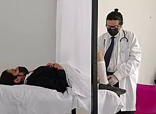 doctor takes advantage during the checkup, almost gets caught