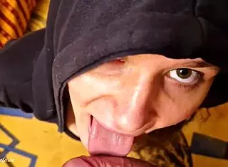 Oh, that hot stranger in the hood sucked my monster cock!