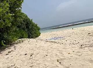 Risky Public Flashing on Beach