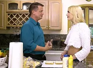 Kenna James engages in deepthroat and fingering with stepdad Eric