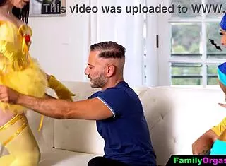 Last Halloween, we swapped our cute step-daughters for a 4some orgy with big tits and orgasms 😈