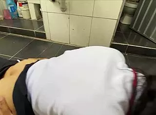 pervy stepdad catches petite stepdaughter washing panties and drills her hard till she's covered in cum