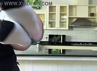 Bound and teased on countertop... ugh!