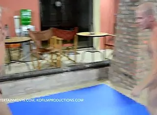 Christine Queen vs Peter in Erotic Nude Wrestling Fight.