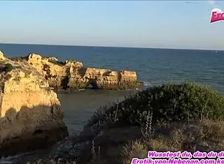 German Skinny Teen Blonde Takes Big Cock Outdoors